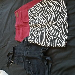 Skirt/overall jean short bundle
